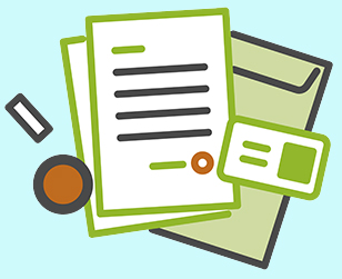 書類と印鑑のイラスト