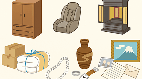 遺品の品物のイラスト