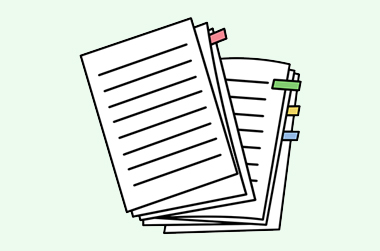 色付き付箋がついたノート