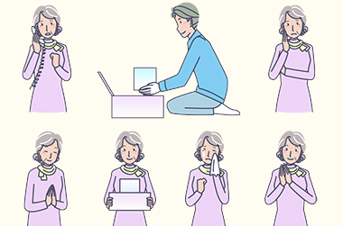 遺品整理を業者に頼むイラスト