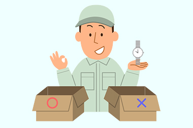 仕分けをする作業員のイラスト