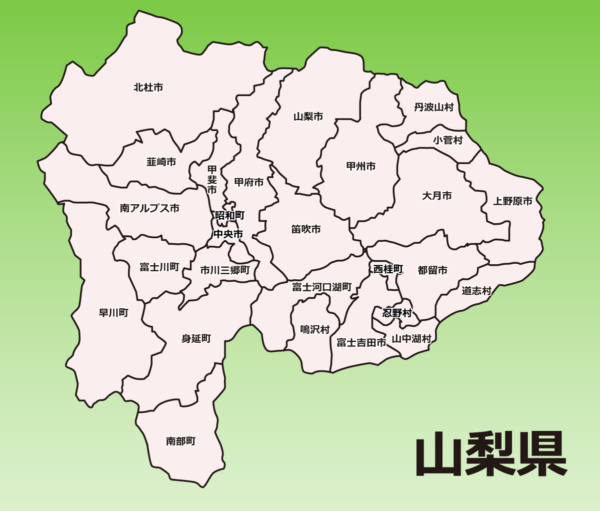 山梨の地図イラスト